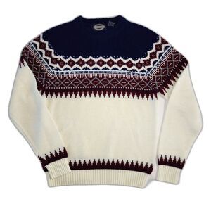 Vintage Towncraft Geometric Design Acrylic Crewneck Knit Sweater Sz S